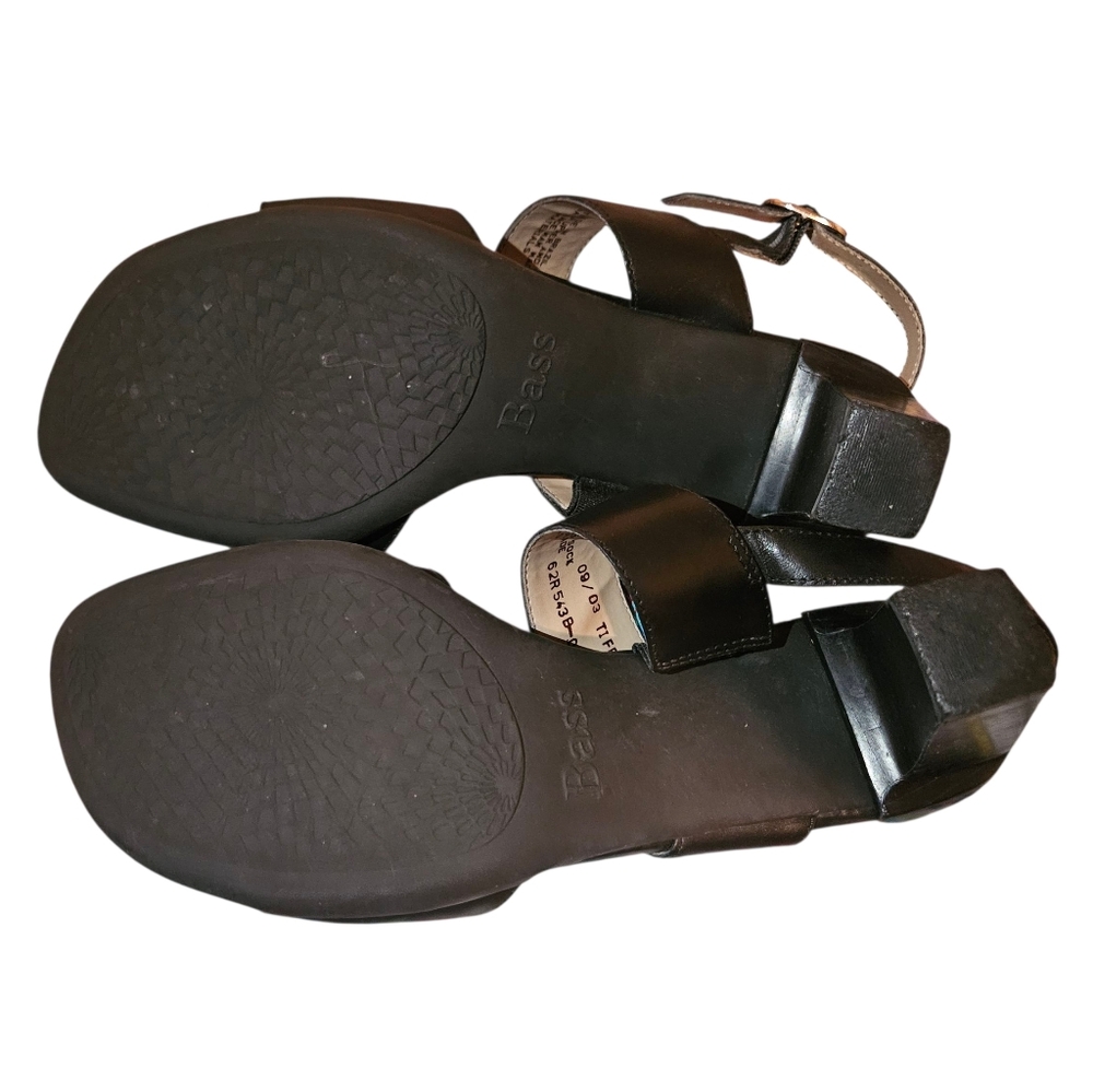 BASS Black Wedge Sandals - Tiffanie Size 6.5 - Picture 2 of 5